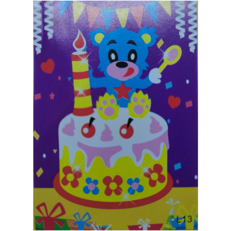 Blue Bear`s Birthday - 3D Sticker Crafts for older kids and adults! An easy and fun hobby! Blue Bear`s Birthday - 3D Sticker Crafts