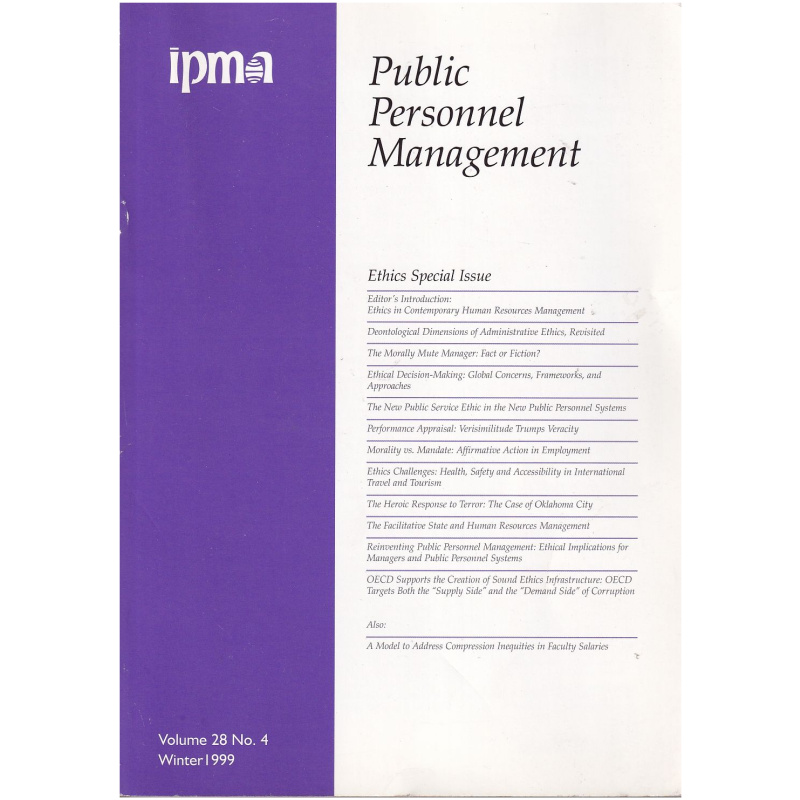 Public Personnel Management - Ethics Special Issue