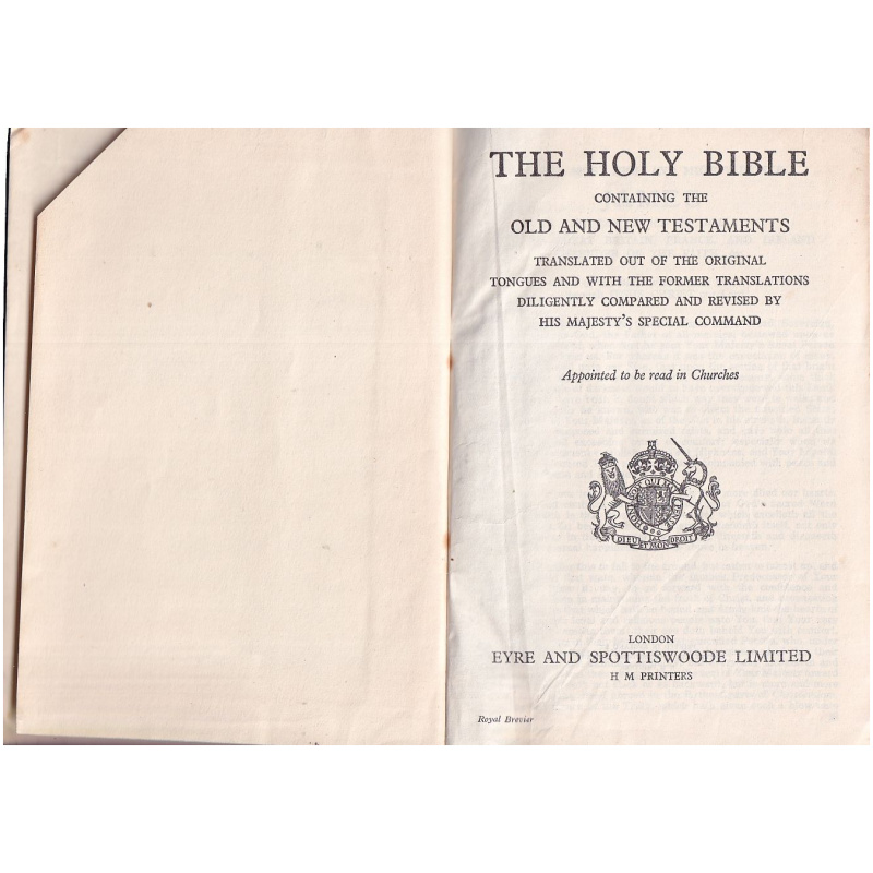 Antique Holy Bible - To The Most High And Mighty Prince James